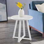 Coffee Table Set 3-Piece Oval Wood Modern | Modern 3-piece set includes oval coffee table and two round end tables. Durable MDF tops with solid rubberwood legs for