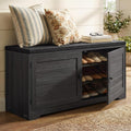 SONGMICS HOME 3-Tier Entryway Bench, Shoe Bench with Padded Seat, for Hallway, Bedroom, 14.2 x 40 x 20.9 Inches, Dark Gray