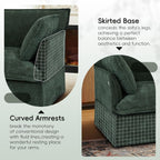 ERYE 47" Chenille Upholstered Accent Chair Wide Seat Armchair for Living Room Bedroom, Modern Upholstered Armchair W/ 2 Pillows and USB-C Ports for Home Apartment Office