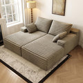 80” Oversized Double Lounge Chaise,Cloud Plush Sofa Bed,Upholstered Cloud Sofa Deep Seat,No Assembly Required,Modern Corduroy Sleeper Loveseat Chair for Living Room Bedroom Reading,Camel