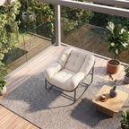 Litake Oversized Egg Shaped Wicker Outdoor Rocking Chair, Papasan Rocking Chair, Patio Rocker with Soft Removable Cushion, Reinforced Frame, Weather-Resistant – Ideal for Balcony, Porch, Garden