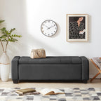Huatean Home 48" Ottoman with Storage, Dark Gray Storage Ottoman Bench | Upholstered Entryway Bench with Seating for Bedroom, Living Room, Holds up to 330 lb with Safety Hinge