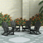 WestinTrends Malibu Outdoor Patio Porch Rocking Adirondack Chair (Set of 4), Black