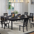 AMERLIFE 79 Inch Farmhouse Dining Table for 6 to 8, Large Rectangular Solid Wood Kitchen Dining Table with Roman Conical Legs, Rustic Dining Room Table for Family Gatherings, Grey