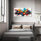 Abstract Pictures for Living Room Wall Decoration - Colorful Room Wall Decor for Bedroom - Modern Office Wall Art Size 20" x 40"