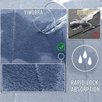 Yimobra Memory Foam Bath Mat, Super Soft Absorbent Bathroom Rug Non Slip 31.5x20 Inch, Quick Dry, Machine Washable Floor Carpet for Tub Shower, Home Decor Accessories, Denim Blue