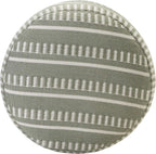 LR Home Dash and Stripe Geometric Indoor Outdoor Pouf, Green/White, 20" x 20" x 20"