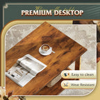 WLIVE 39.4" Farmhouse Coffee Table, Wood Center Table Storage Dark Brown