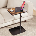 ELYKEN Adjustable Height TV Tray Table for Couch, 360° Swivel Side Table | C Shaped End Table, 18"-33" Height Range Laptop Stand for Recliner, Small Bedside Table