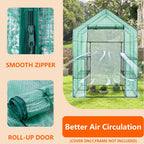 Greenhouse Replacement Cover, 56×56×76 Inch PE Walk-in Greenhouse Cover for Gardening Plants w/Roll-Up Zipper Door, Waterproof Frost Protection Wind Rain Proof, Easy Assembly (No Frames Include)