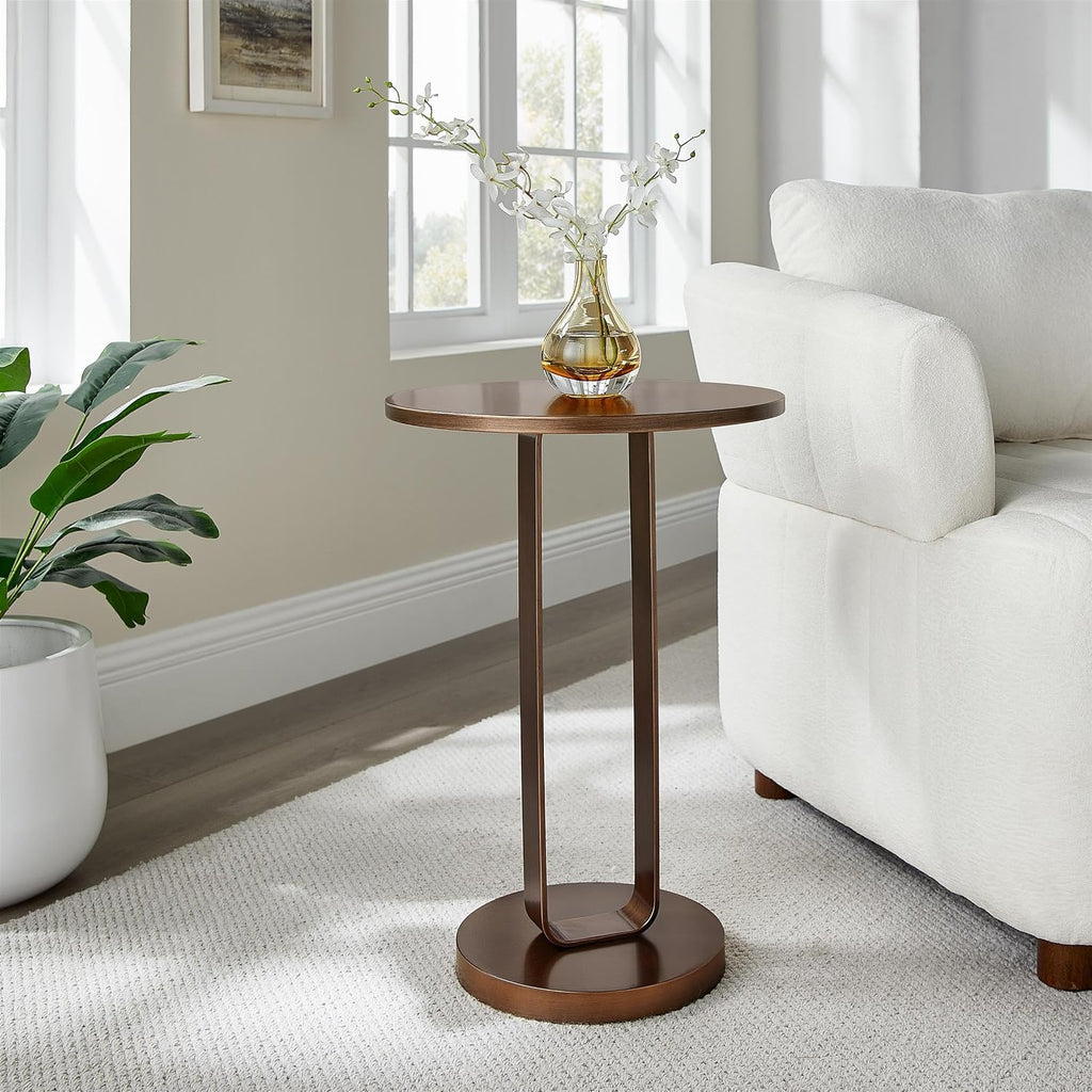 Tallulah Antique Bronze Metal Round Accent Table