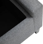 Gray Storage Ottoman with Linen Cover