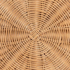 Bali & pari Caroline Round Natural Rattan End Table – Handwoven Wicker Drum Shape Accent Table for Living Room or Sunroom, Light Honey