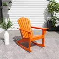 WestinTrends Dylan Outdoor Patio Poly Plastic Adirondack Rocking Chair, Orange