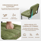 Mid-Century Modern Dining Chairs Set of 4 with Metal Legs, Green | Upholstered Chenille Cantilever Dining Chairs with Ergonomic Backrests, Armless Design, Padded Seats for Dining Room