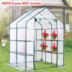 Walk-in Greenhouse Replacement Cover with Roll-Up Zipper Door -56 x 56 x 76 Inch PVC Greenhouse Cover for Outdoor Plant Gardening Plants Cold Frost Protection Wind Rain Proof (Frame Not Include)