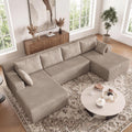 124 Inch Oversized Sectional Sofa Cloud Couch for Living Room - Symmetrical U Shaped Modular Couches Set with Double Chaise, No Assembly Floor Compression Sofa & Couch
