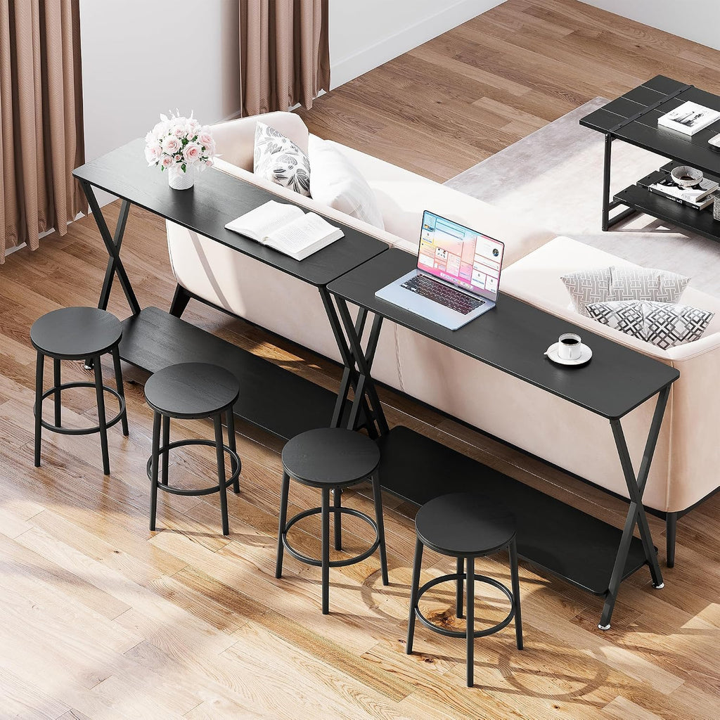 Console Table with Storage Shelf, Narrow Entryway Table, Behind Couch Tables, Thin Sofa Tables for Living Room, Hallway, Bedroom, Foyer