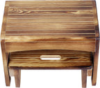 URFORESTIC Handcrafted Solid Wood Bed Step Stool-Foot Stool Kitchen Stools Bed Steps Small Step Ladder Bathroom Stools (Burned)