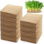 Tosnail 80 Pack 5 x 5 Inches Hemp Grow Mats, Jute Fiber Grow Mats, Sprouting Mat, Hemp Pads for Indoor Microgreens Growing, Wheatgrass Sprouts
