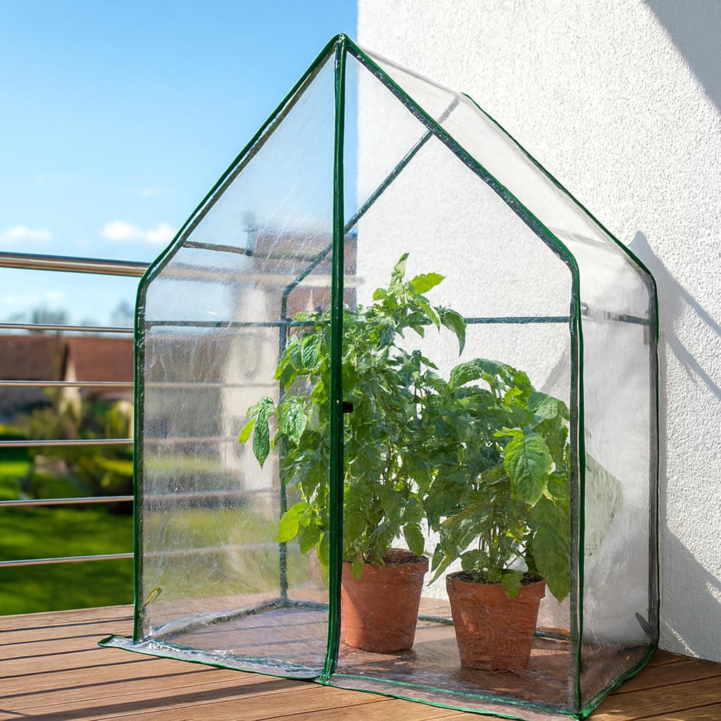 Gardzen Small Walk-in Greenhouse, Heavy Duty Portable Green House for Outside with Sturdy Frame & Clear Cover, Protects Plants from Cold, Rain, 36.2"(L) x53.3(W) x66.1(H)