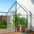 Gardzen Small Walk-in Greenhouse, Heavy Duty Portable Green House for Outside with Sturdy Frame & Clear Cover, Protects Plants from Cold, Rain, 36.2"(L) x53.3(W) x66.1(H)
