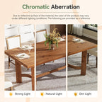 63" Solid Wood Dining Table for 4-6, Farmhouse Rectangle Kitchen Table with Thicken Tabletop and Sturdy Construction, Modern Wooden Dinner Table for Dining Room, Kitchen, Walnut