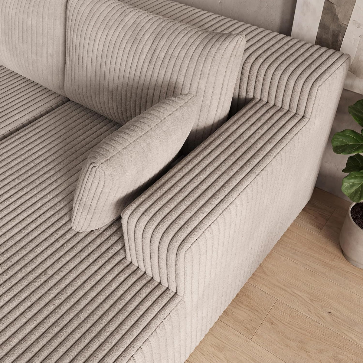 124 Inch Oversized Sectional Sofa Cloud Couch for Living Room - Symmetrical U Shaped Modular Couches Set with Double Chaise, No Assembly Floor Compression Sofa & Couch