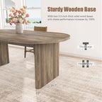 Oval Dining Table for 4-6 People, 63" Modern Kitchen Table with Thick Sturdy Wooden Base, Easy to Clean Wood Grain Finish for Dining Room Living Room Office, Pear Wood Original