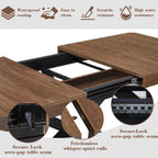MECHYIN Extendable Dining Room Table for 4 6 8, 55"-70.9" Large Rectangle Kitchen Table,Wood Expandable Dining Table with Hidden Leaf & Storage, Space Saving, for Kitchen Dining Living Room, Walnut