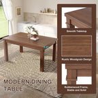 Ball & Cast Dining Table Set for 6 W/Bench & 4 Upholstered Chairs,6 Piece Dining Set W/ 60" Rectangle Kitchen Table & Anti-Scratch Pads,Table and Chairs Set for Living Room,Dining Room,Walnut