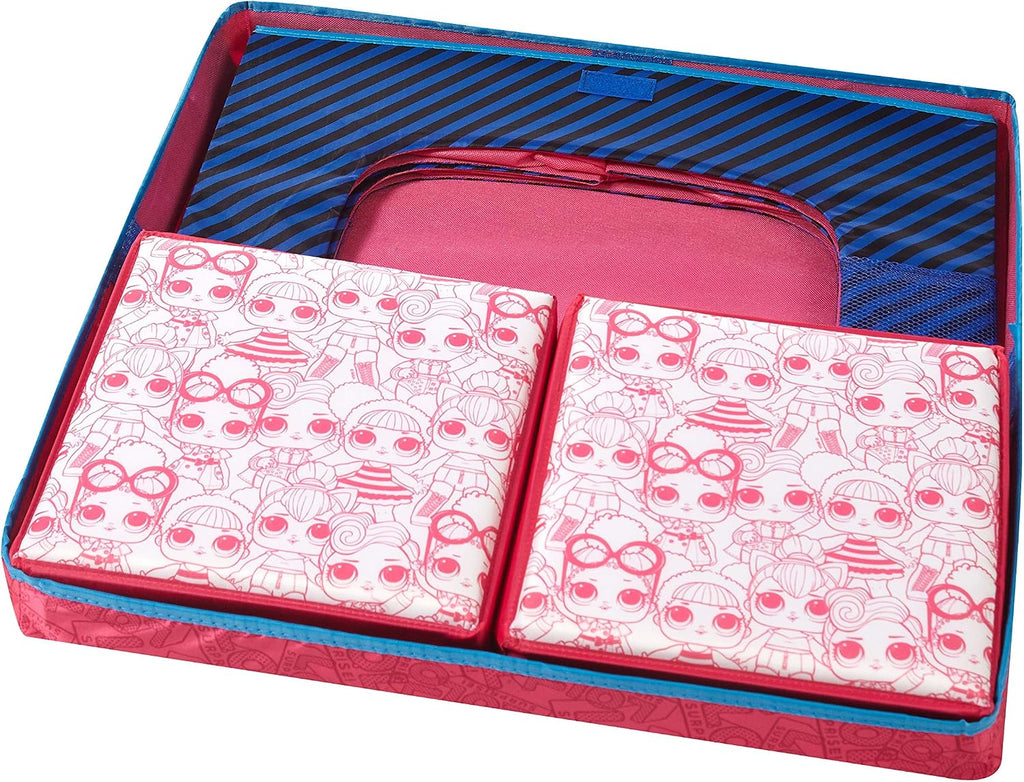 LOL Surprise 3 Piece Collapsible Table and Chair Set with Storage Table and 2 Ottomans