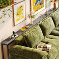 Huuger 110.2 Inch Behind Couch Table with 2 Power Outlets and USB-C Ports, Extra Long Narrow Sofa Table for Sectional Sofa, Skinny Console Table with Anti-Bump Pads, for Living Room, Grey