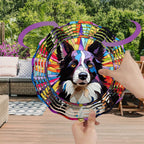 Border Collie Wind Spinner Pet Dog Memorial Gifts 3D Aluminum Metal Kinetic Hanging Wind Sculpture Spinners for Yard and Garden Indoor Outdoor Window Garden Decoration 8 Inch (Border Collie 2)
