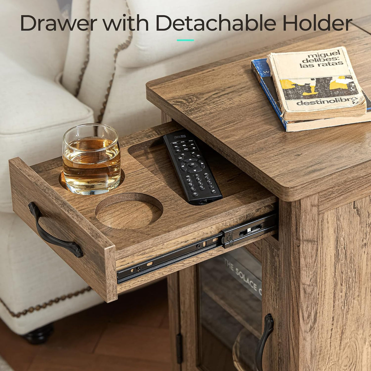 LINSY HOME Farmhouse Coffee Table Sets 3 Pieces, Wood Living Room Table Set Include 41" Coffee Table, End Table Set of 2, Brown