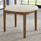 Roundhill Furniture Ellis Boucle Upholstered Dining Chairs, Set of 2, White/Natural Oak
