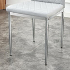 Dining Chairs Set of 6, Gray PU Leather, High Back, Silver Legs | Modern upholstered high-back kitchen chairs with padded seats for dining rooms, restaurants, apartments