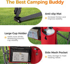 ALPHA CAMP Heavy Duty Camping Chairs with Cup Holder Oversized Folding Chair 500LBS Capacity Outdoor Chair with Headrest,Lawn with Side Pocket for Lawn, Sports and Fishing