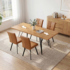 HIPIHOM Extendable Dining Table Set for 4-6, 55 to 71 Inch Expandable Dining Room Table with Upholstered Chairs, Easy Assembly Kitchen Table Set for Small Spaces, Living Room