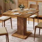 LITTLE TREE Dining Table, 35.43" L x 31.5" W Small Kitchen Table, Small Dining Table for 2-4 People with Fluted Base, Modern Farmhouse Dinner Table for Dining Room Kitchen Living Room