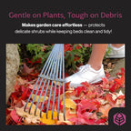 Yard Butler World’s Greatest Shrub Rake | Heavy Duty All Steel Rake with Ergonomic Garden Claw, 20 Free-Floating Tines & Long Metal Handle – Lawn, Yard, Bed, Landscape for Leaves, Grass & Debris, 8"