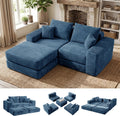 Cloud Modular Sectional Sofa, Comfy Couch with Non Slip Base, Modern L-Shaped Couch with Chaise, Customizable Sleeper Sofa for Living Spaces, No Assembly & Deep Seat(Blue)
