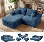 Cloud Modular Sectional Sofa, Comfy Couch with Non Slip Base, Modern L-Shaped Couch with Chaise, Customizable Sleeper Sofa for Living Spaces, No Assembly & Deep Seat(Blue)
