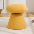 FOXHUNTER Mushroom Ottoman Foot Rest Pouf Ottoman with 360° Rotation, Footstool for Makeup Room Living Room Bedroom Entrance(Yellow, Teddy)