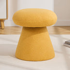 FOXHUNTER Mushroom Ottoman Foot Rest Pouf Ottoman with 360° Rotation, Footstool for Makeup Room Living Room Bedroom Entrance(Yellow, Teddy)