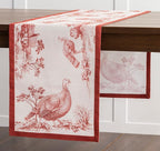 Maison d' Hermine Table Runner 100% Cotton Single Layer Table Runners 60 inches Long for Thanksgiving Christmas Decorations Home Kitchen Dining Party Wedding (Holy Jouy - Red, 14.5" x 60")