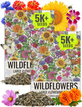 Seed Needs Garden Flower Seeds Large Blooms Mix Hummingbird and Butterfly | 2 Packs (1 Ounce Each) No Filler 7 Varieties Open Pollinated | Resealable Package Live Wild Flower Seed | Bulk