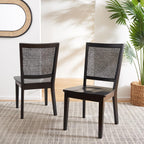 SAFAVIEH Home Collection Margo Coastal Black Dining Chair Set of 2