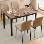 Comfortable Dining Chairs Set of 4 Upholstered Faux Leather Cushion Seat | Ergonomic Design, Easy Assembly, Stain Resistant Material - Beige