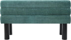 Christopher Knight Home Wally Fabric Upholstered Dining Bench, Long Dining Room Chair, Wooden Entryway Bench, Bedroom End of Bed Bench, Teal Green+Black